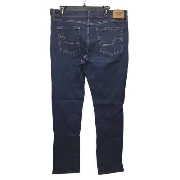 Signature Levi Strauss Totally Shaping Straight Jeans Size 16L Dark Wash - Picture 4 of 10